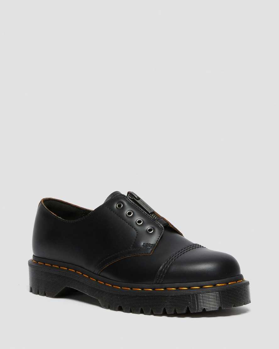 Dr. Martens Smiths Laceless Bex Lær Oxford Sko Dame Svart [9236JYBFZ]